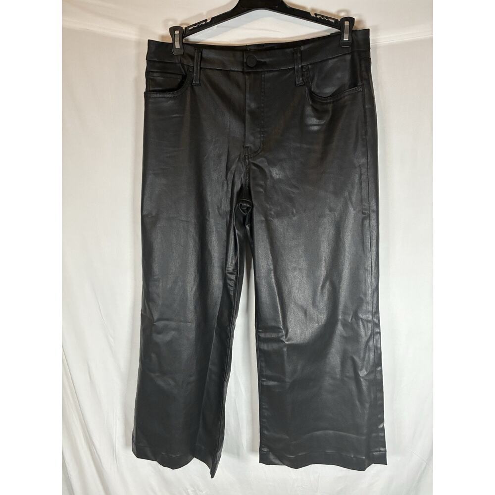 Kut from Kloth Meg High Rise Fab Ab Wide Leg Pant 90s sz 12 Petite Faux Leather